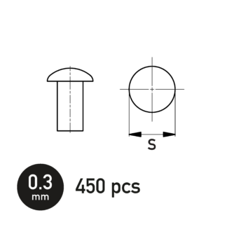 Flat Spherical Rivet 0.3 mm