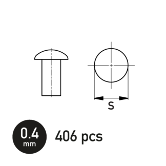 Flat Spherical Rivet 0.4 mm