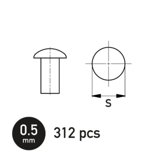 Flat Spherical Rivet 0.5 mm
