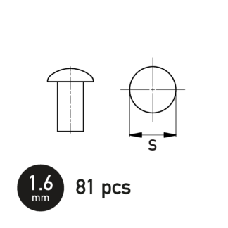 Flat Spherical Rivet 1.6 mm